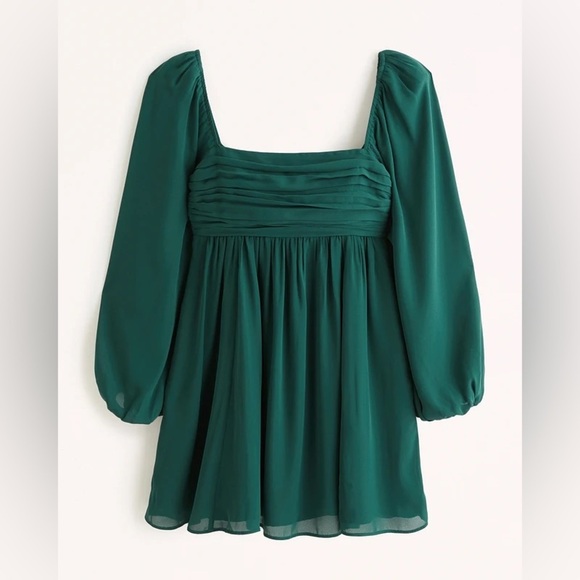 NWT - A&F Emerson Balloon Sleeve Mini Dress in Emerald Green - Size XL - Picture 5 of 8